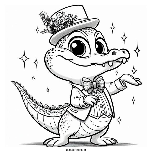 Louis The Alligator Coloring Page