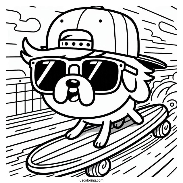 Subway Surfers Coloring Page Jake In Sunglasses For Kids