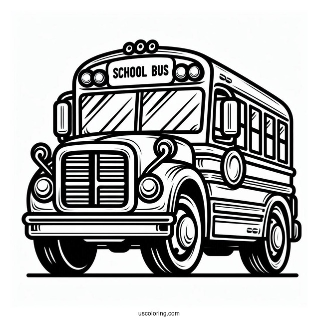 Simple Outline Of School Bus For Preschoolers