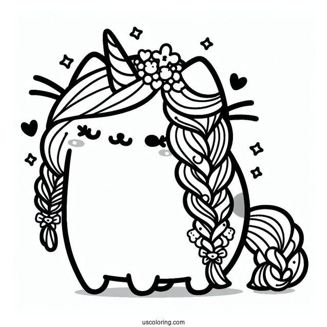 Cute Pusheen Unicorn With Braided Hair