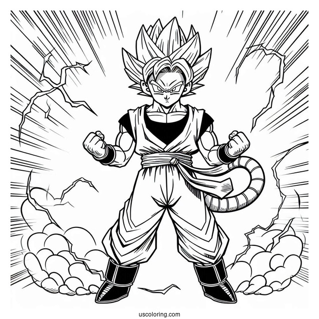 Detailed Trunks Character From Dragon Ball Z To Color