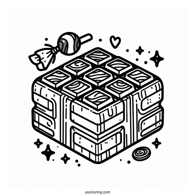 Chocolate Block Coloring Page For Kids