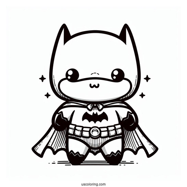 Cute Baby Batman With Cape Coloring For Kids