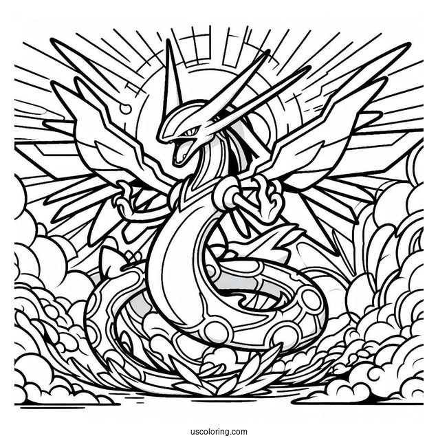 Rayquaza Coloring Page Amazing Burst Pokemon Card