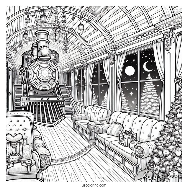 Polar Express Coloring Page Of Interior