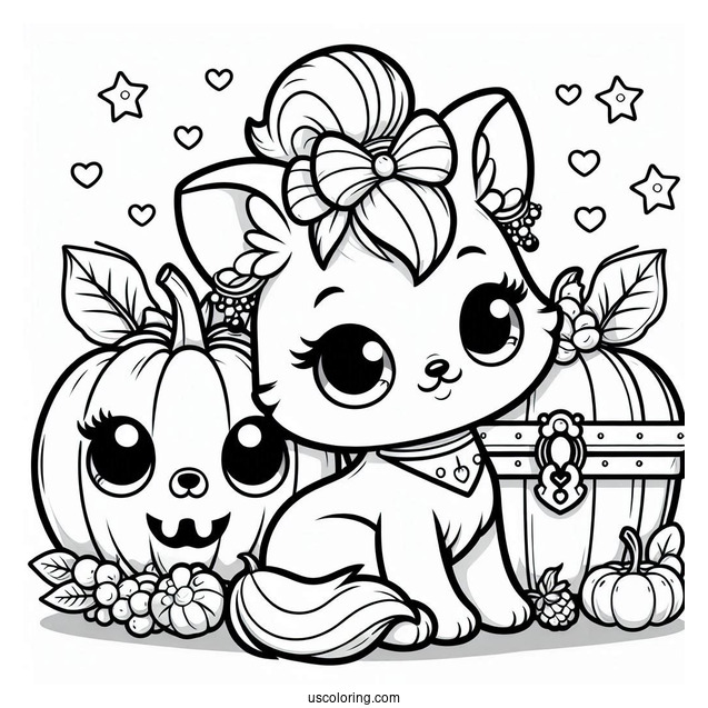 Palace Pets Coloring Page Of Cute Pumpkin, Treasure, And Berry For Kids