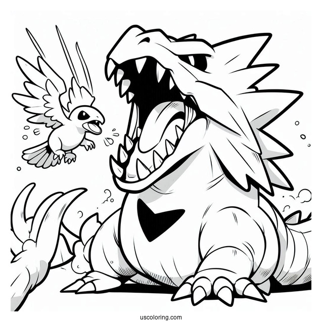 Tyranitar Roaring At Enemy