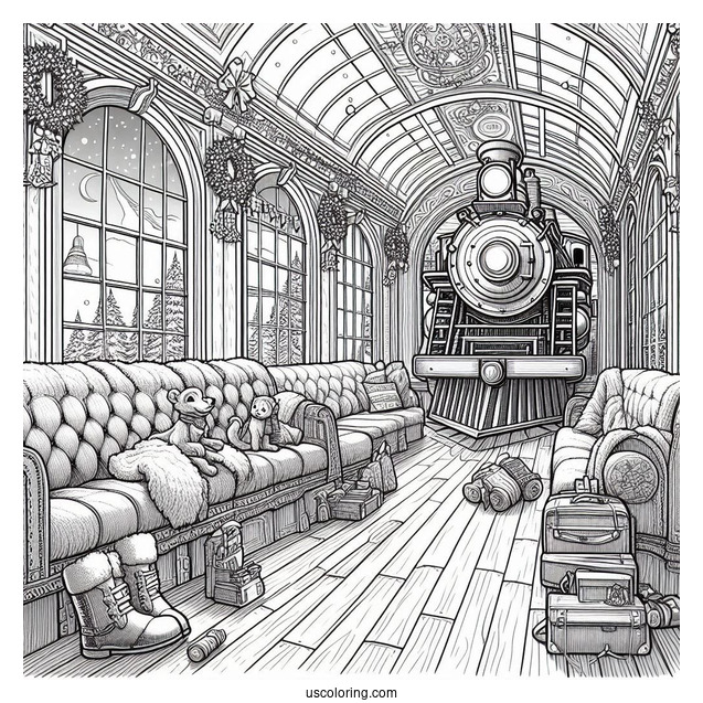 Polar Express Coloring Page Of Interior