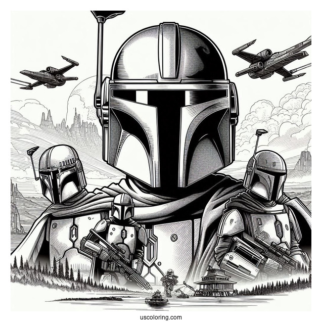 The Mandalorian Poster Coloring Sheet