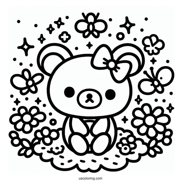 Sanrio Coloring Pages Of Rilakkuma Outline