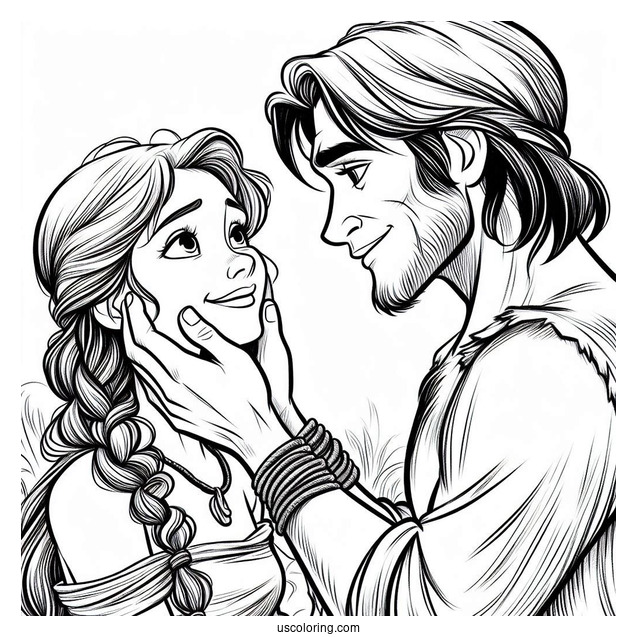 Tarzan Coloring Page Looking Lovingly At Jane