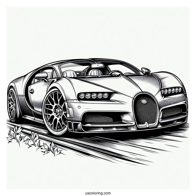 Bugatti Coloring Page EB Concept on the Road