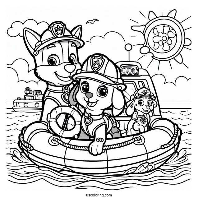 Paw Patrol Sea Rescue Coloring Page