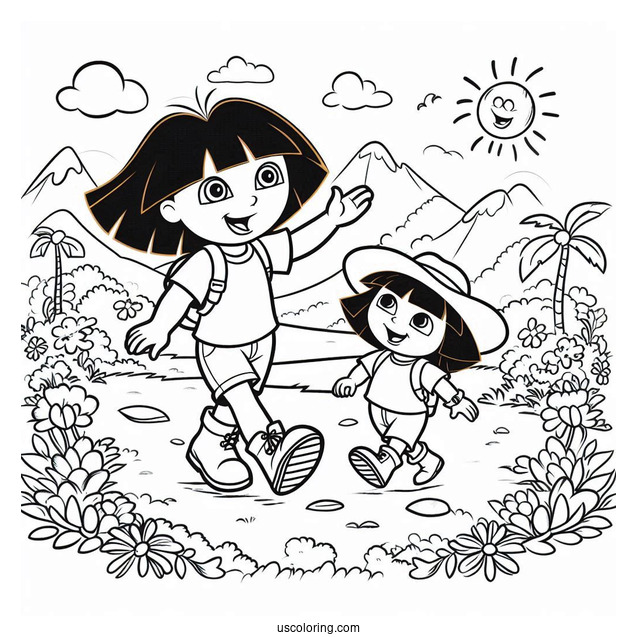 Dora And Boots Dancing On a Path