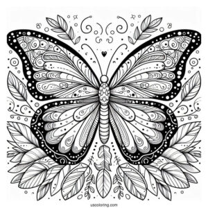 Easy Monarch Butterfly Coloring In