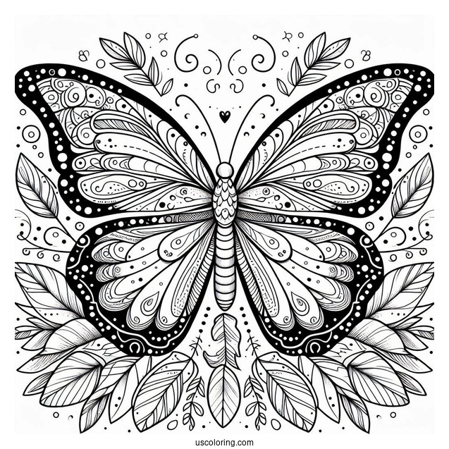 Easy Monarch Butterfly Coloring In