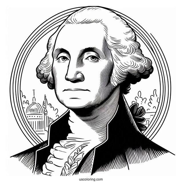 American President Coloring Page Of George Washington