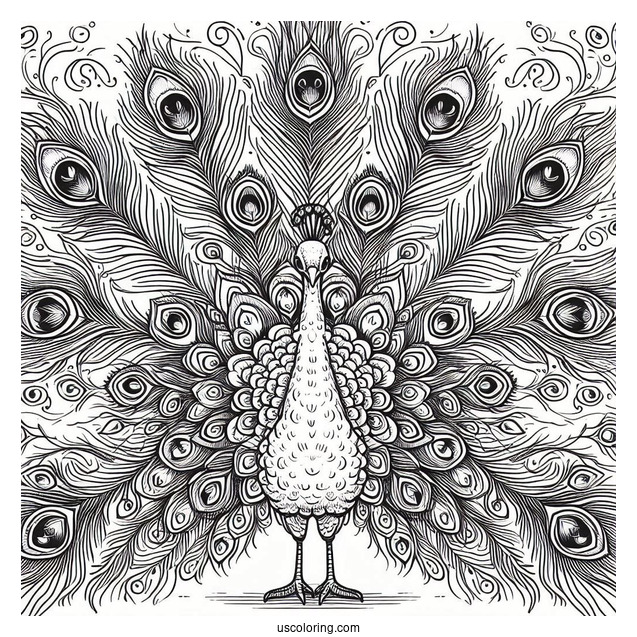 Majestic Peacock Showing Off Feathers