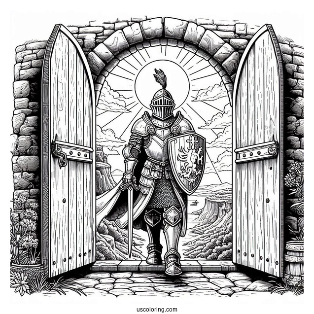 Detailed Knight Entering Castle