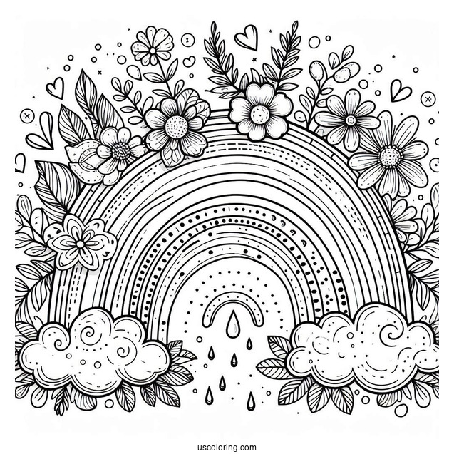 Beautiful Rainbow Coloring Sheet For Kids