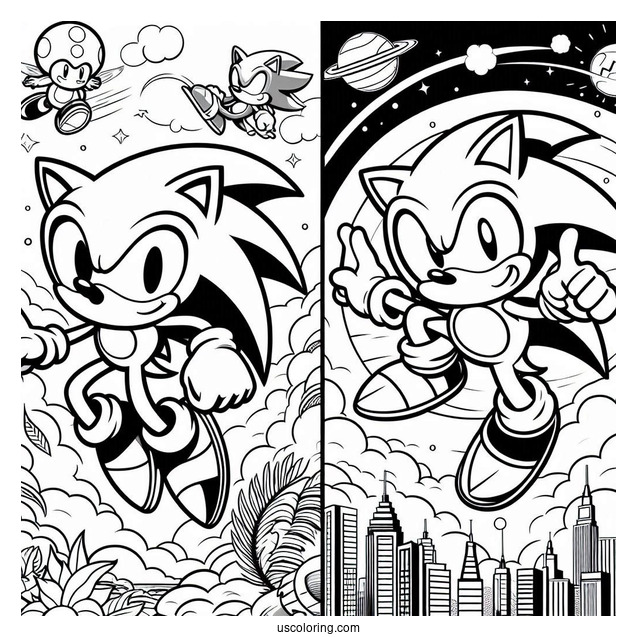 Super Sonic And Mario To Color