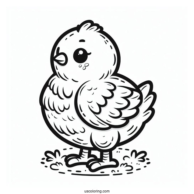 Plump Baby Chicken Coloring Page