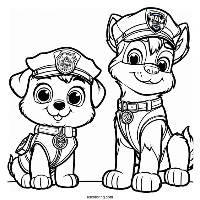 Everest And Skye Coloring Page