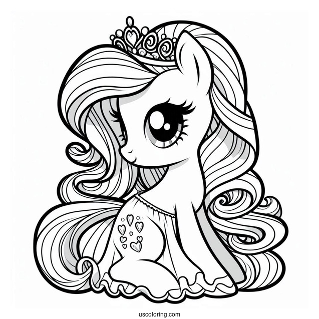 My Little Pony Rarity Wearing Crown and Dress