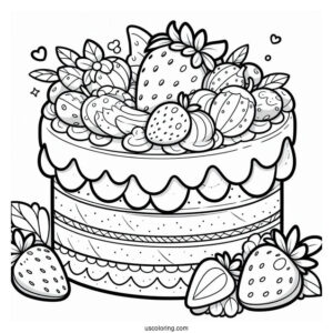Coloring Sheet Of Strawberry Shortcake Slice