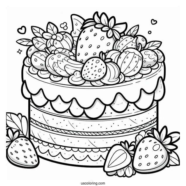 Coloring Sheet Of Strawberry Shortcake Slice