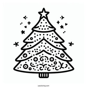 Easy Outline Of Christmas Tree Template For Preschoolers