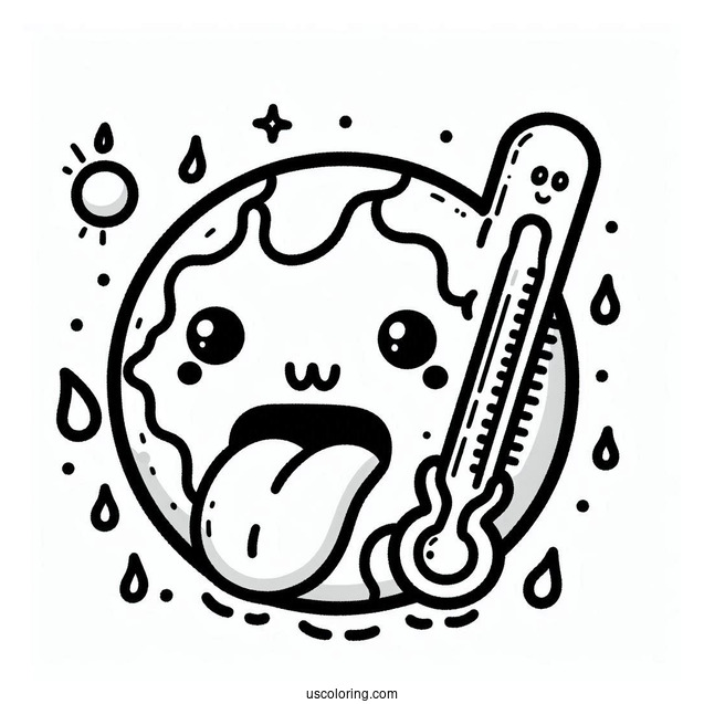 Sick Earth With A Thermometer In Its Mouth