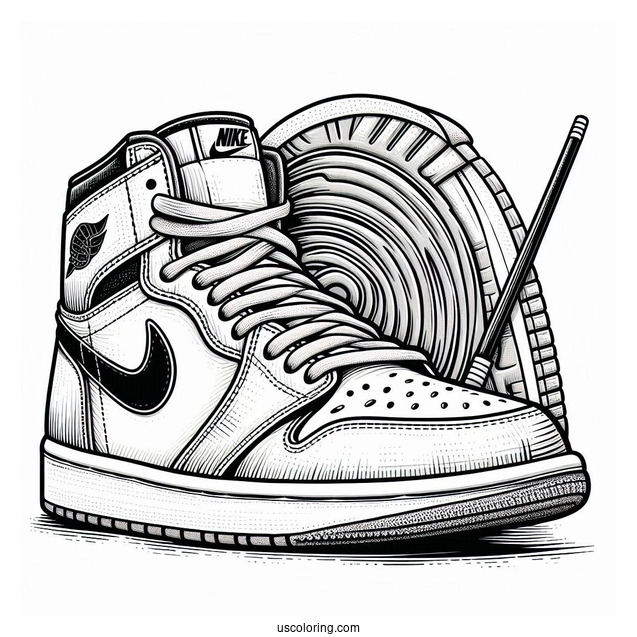 Nike Coloring Page Of Detailed Air Jordan 1