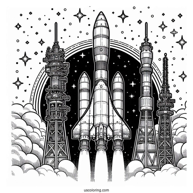 Detailed Outline Of Soyuz Rocket To Color
