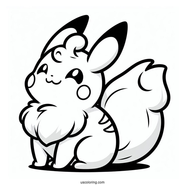 Simple Alolan Raichu Coloring Page