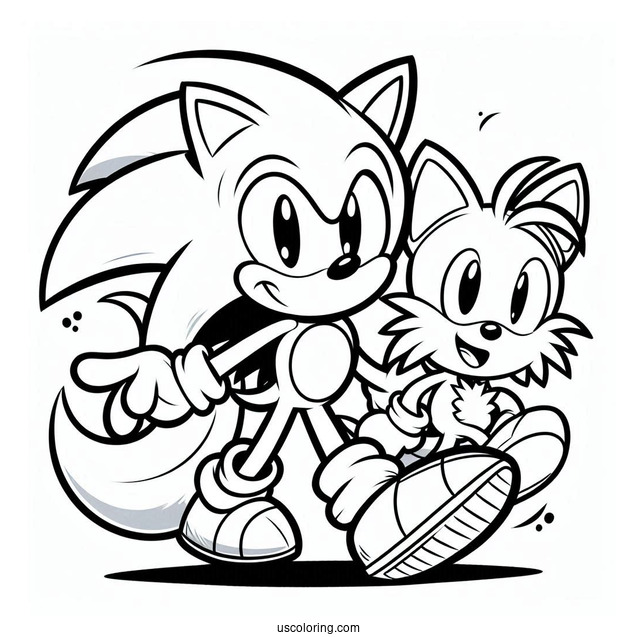 Sonic And Tails Coloring Sheet
