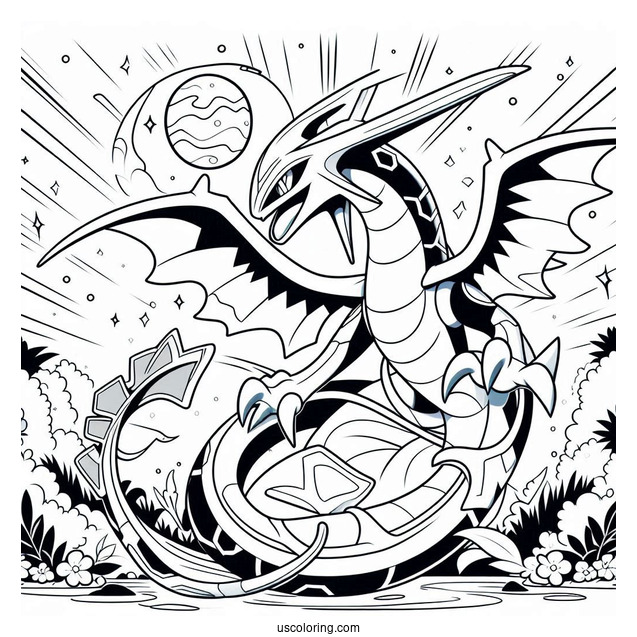 Rayquaza Coloring Page Amazing Burst Pokemon Card