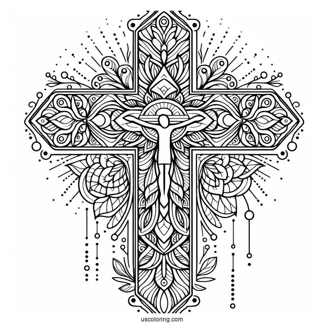 Easy Sunday School Cross For Coloring