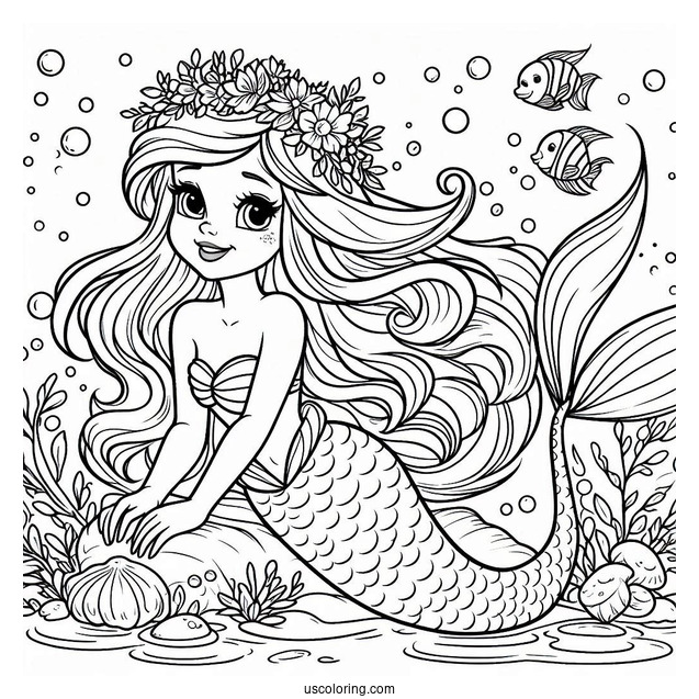 Detailed Little Mermaid Coloring Page