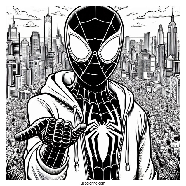 Into the Spider-Verse Miles Morales Coloring