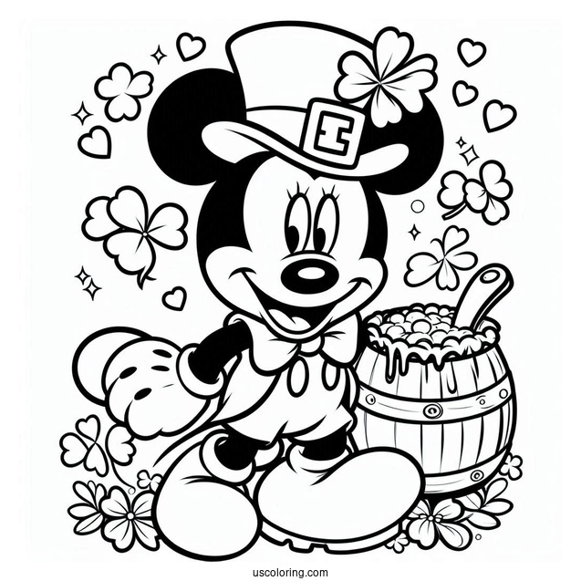 Mickey Mouse St Patrick_s Day Coloring Page For Kids