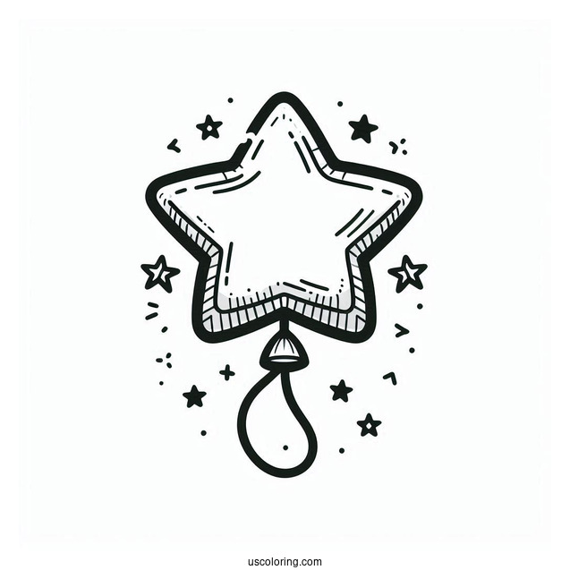 Star Shaped Balloon Coloring Page