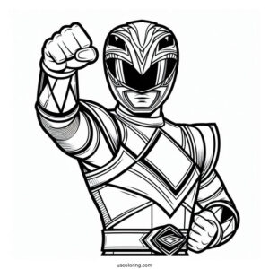 Easy Power Rangers Outline Coloring In For Kids