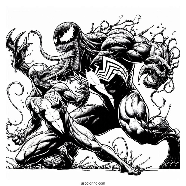 Venom Vs Carnage Coloring Page
