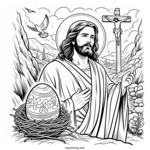 Jesus Resurrection Coloring For Kids