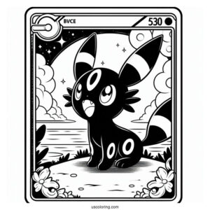 Umbreon Bite Pokemon Card Coloring Page