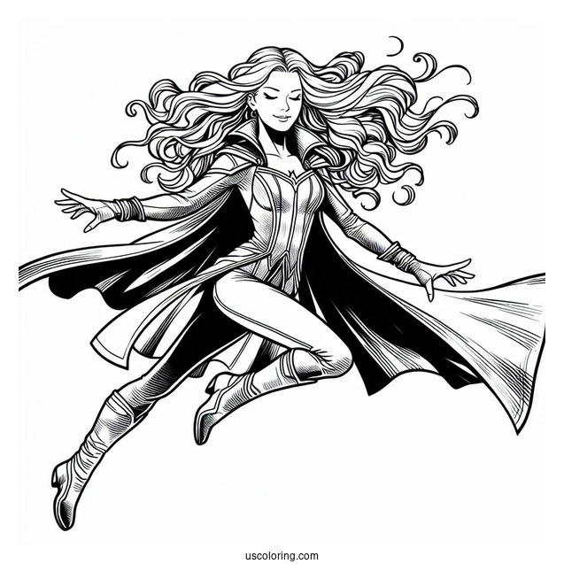 Scarlet Witch Floating In The Air