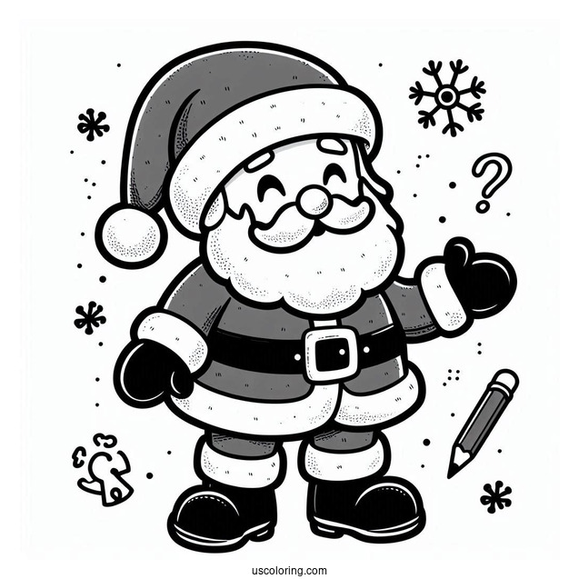 Jolly Looking Santa In Red Suits With Black Boots