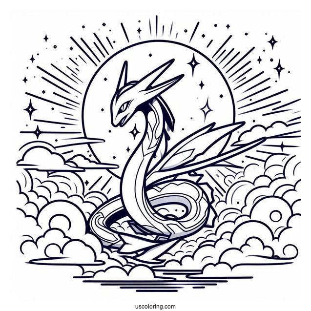 Pokemon Rayquaza In The Sky