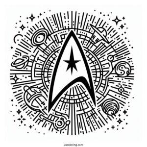 Star Trek Coloring Page Of Starfleet Command Logo